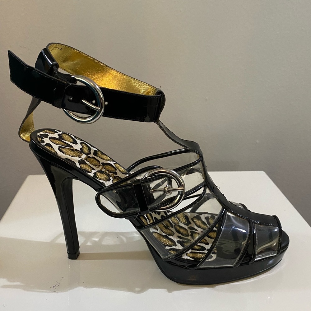 Colin Stuart high heels with black & clear panels